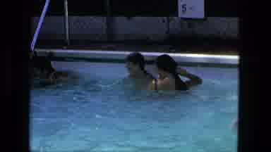 Fort Wayne Indiana-1976: People Gathered By Pool Talking To Each Other And Swimming