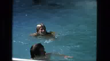 Fort Wayne Indiana (1976): People Swimming In Pool And A Garden