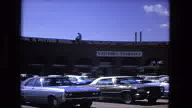 Fort Wayne Indiana (1976): Tan Stone Shopping Center On A Bright Sunny Day