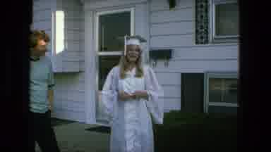 Fort Wayne Indiana (1976): Graduate Standing In Front Of House Giving A Speech