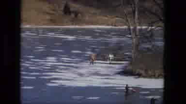 Fort Wayne Indiana (1976): Children Playing On A Frozen Lake Covered With Snow