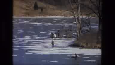 Fort Wayne Indiana (1976): Small Group Of People And Children Walking On The Ice