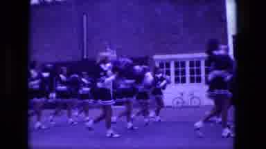 Fort Wayne Indiana (1976): Cheerleaders And The Marching Band Perform In Front Of
