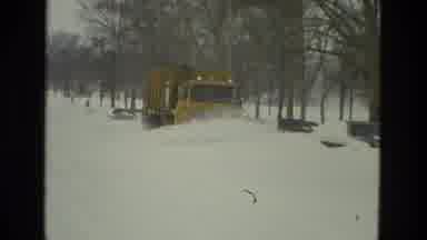 Drexel Hill Pennsylvania (1978): A Big Van Is Coming Fastly In The Snow Filled