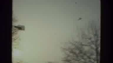 Drexel Hill Pennsylvania (1978): Helicopter Flying Overhead On A Snow Day Outside