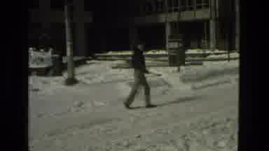 Drexel Hill Pennsylvania (1978): Young People Walk Through Snow-Covered Square On