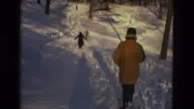 Drexel Hill Pennsylvania (1978): Three People Walking Down A Snow Covered Road And