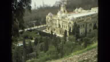 Granada Spain (1978): Big Palace And A Beautiful Garden With People Walking