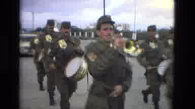Cordoba Spain (1978): Soldiers In Uniform Parading And Playing Instruments In An