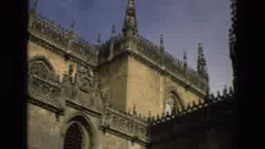 Cordoba Spain (1978): Tourists Old Church Beautiful Architecture Blue Sky Brick