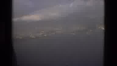 Barcelona Spain (1978): View From Airplane Window Crossing Over Large Body Of
