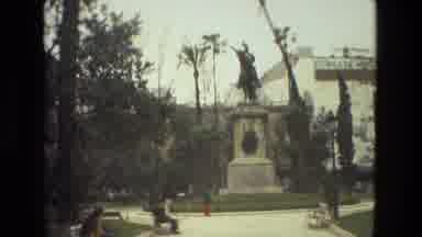 Barcelona Spain (1978): People Sitting In The Square To Spend Time People Walking