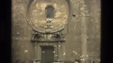 Barcelona Spain (1978): Birds Fly And Land In A Small Green Area Next To A Parking
