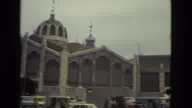 Barcelona Spain (1978): Camera Captures The Lovely Building And The Cars The Drive