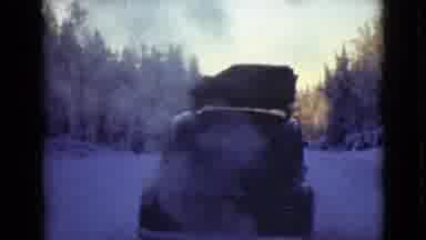 Alaska (1946): A Car Breaking Down In The Snow With Smoke Coming Out Of The Hood