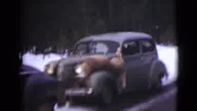 Alaska (1946): Moose On The Car Fender And Snowy Landscape