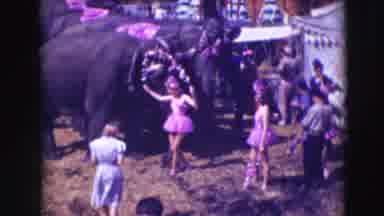 Ringling Brothers Sarasota Florida (1948): Several Young Girls Dressed In Pink