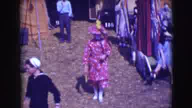 Ringling Brothers Sarasota Florida (1948): A Circus Area Full Of People And A Lady