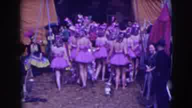 Ringling Brothers Sarasota Florida (1948): Woman Wearing Green Skirt Leaves Orange