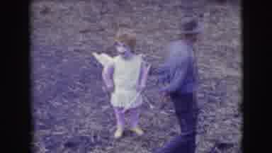 Ringling Brothers Sarasota Florida (1948): Clown Wearing White Angel Outfit