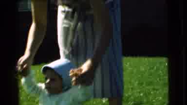 Chatham New Jersey (1951): Mother Teaching The Child To Walk In The Garden