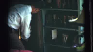 Chatham New Jersey (1951): Dark Room With Many Books In Bookcases Organizing
