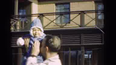 Chatham New Jersey (1951): A Little Child And A Man Outside In The Sunshine