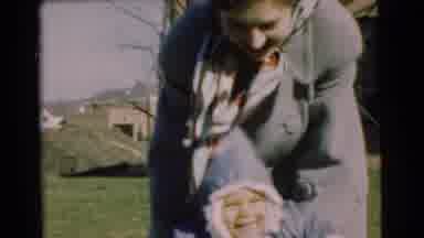 Chatham New Jersey (1951): Women Playing With Child Outside And Then A House