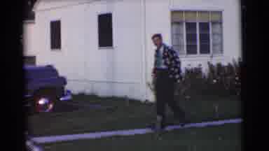 Chatham New Jersey (1951): A Man Walking By Antique Cars