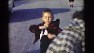 Chatham New Jersey (1951): Two Kids And Mom Running To Car