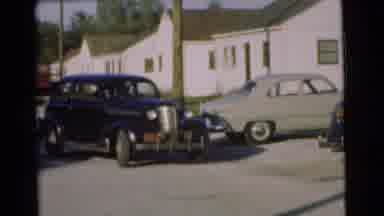 Chatham New Jersey (1951): Three Kids Run Towards Man Driving Black Car On A