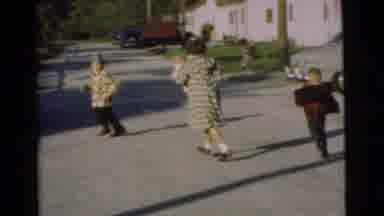 Chatham New Jersey (1951): Three Children Running And Playing In The Street Cuts