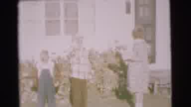 Chatham New Jersey (1951): Three Young Children In Jackets Standing Outside White