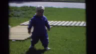 Chatham New Jersey (1951): Little Kid Walking Around In Jumpsuit Old Home Video