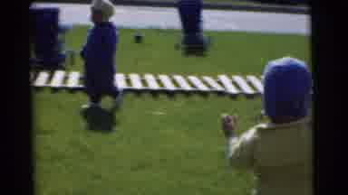 Chatham New Jersey (1951): Two Small Children Playing In The Backyard