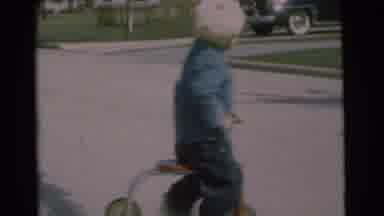Chatham New Jersey (1951): The Kid Is Riding His Scooter On The Street To Go Home