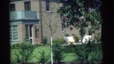 Chatham New Jersey (1951): Sunny Upper Level Balcony Chairs Trees Grass Building