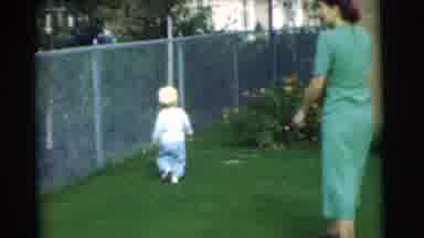 Chatham New Jersey (1951): Mother Has To Catch Baby Walking Outside