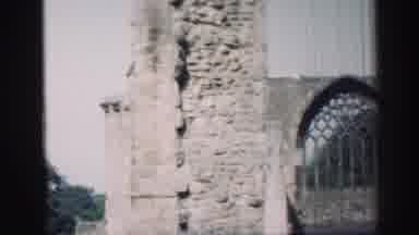 Edinbourgh Scotland (1952): Chapel Window And Stone Tower On A Sunny Day