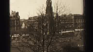 EDINBOURGH SCOTLAND-1952: Tall Industrial Type Buildings With Steeples Lined Up