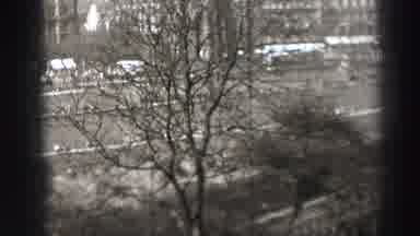 EDINBOURGH SCOTLAND-1952: High Angle View Of City Through Tree Branches