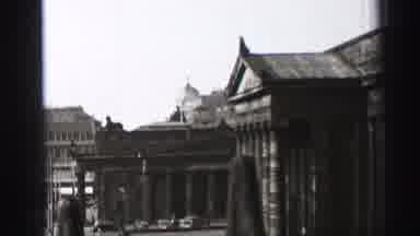 EDINBOURGH SCOTLAND-1952: A Bridge In The Distance Is In Front Of A City And