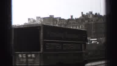 Edinbourgh Scotland (1952): Traffic Passing By On Bridge In A City Black And White