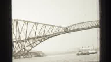 EDINBOURGH SCOTLAND-1952: On A Boat Passing Under The Forth Bridge In The Day