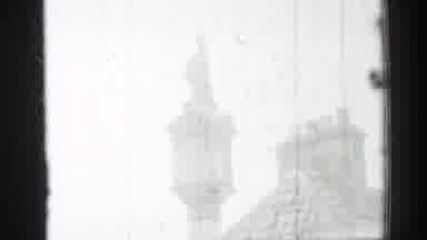 EDINBOURGH SCOTLAND-1952: Viewing Historic Buildings Through A Rain-Streaked Window