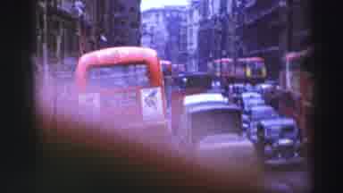Edinbourgh Scotland (1952): London City Downtown Double Decker Busses Lining