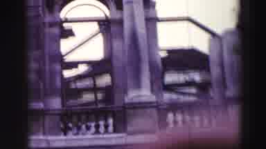 Edinbourgh Scotland (1952): Gray Stone Building With Arches And Stone Fence And