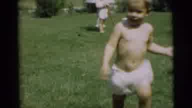 Pennington New Jersey (1954): The Bay Is Walking On The Grass To See His Mom