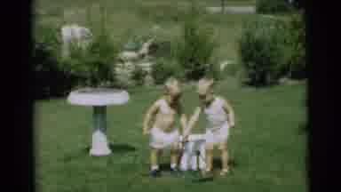 Pennington New Jersey (1954): Two Cute Little Sisters Having Fun Together In