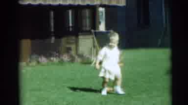 Pennington New Jersey (1954): One Children Is Walking In Garden Near The House And